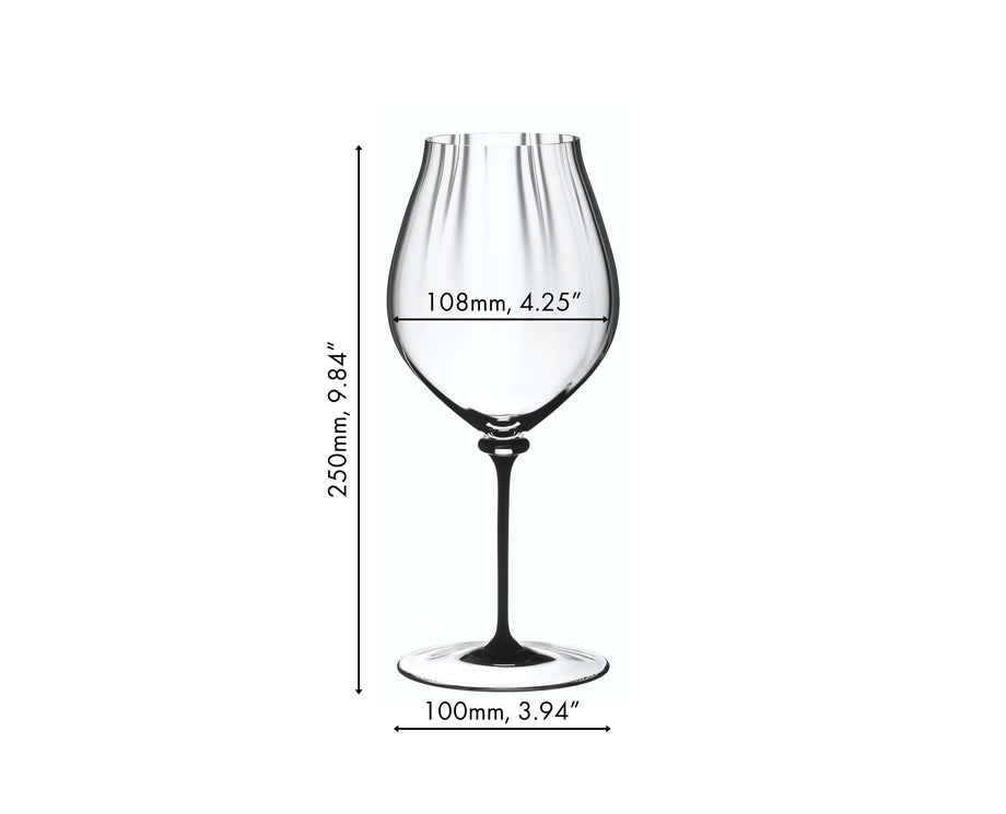 Riedel Fatto A Mano Performance Pinot Noir - Black Stem/Clear Base