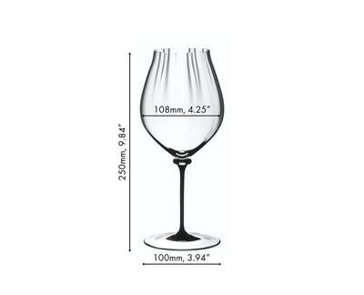 Riedel Fatto A Mano Performance Pinot Noir - Black Stem/Clear Base