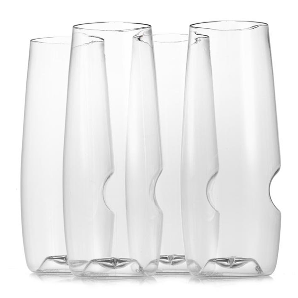 Govino Top Rack Series Unbreakable Champagne Glasses, Dishwasher Safe, Set of 4