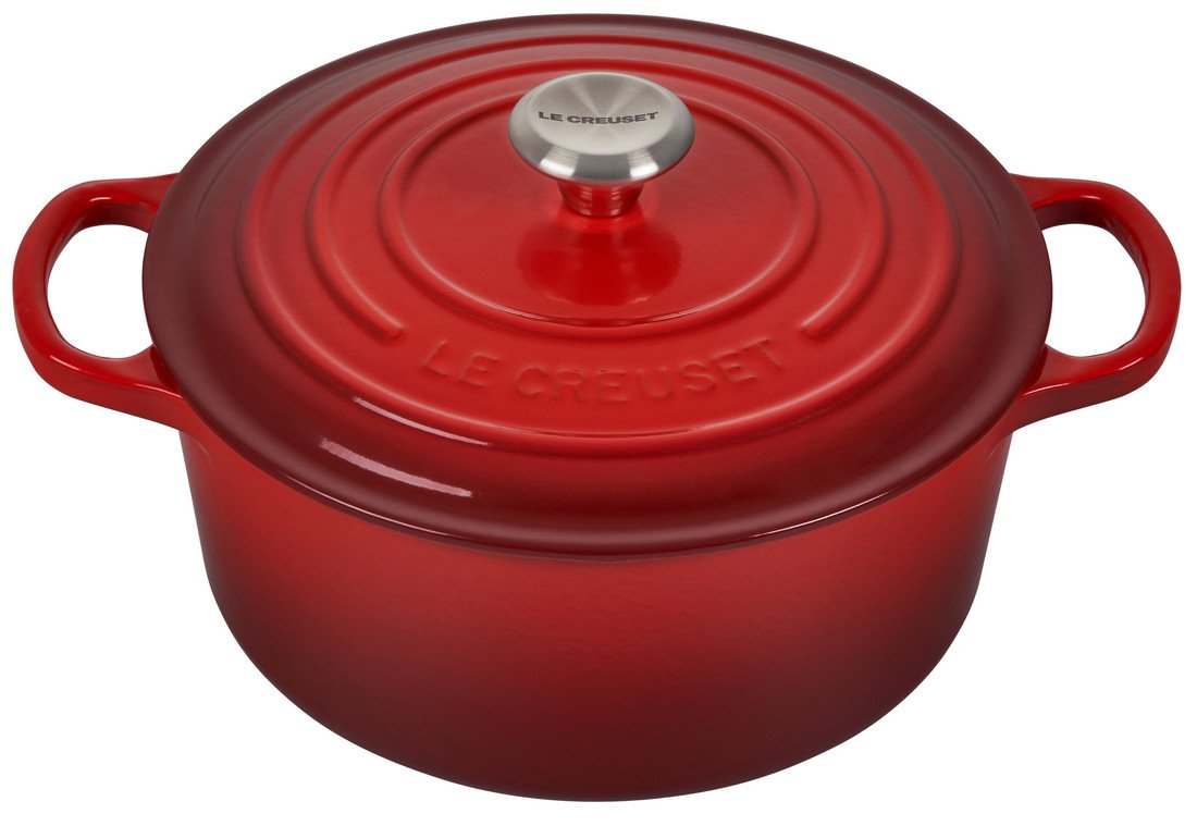 Le Creuset Signature 5.5 Quart Round Enameled Cast Iron Dutch Oven - Cerise