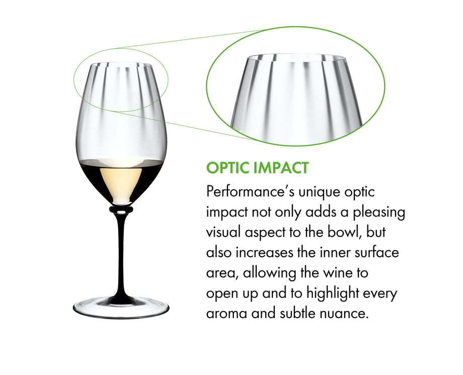 Riedel Fatto A Mano Performance Riesling - Black Stem/Clear Base