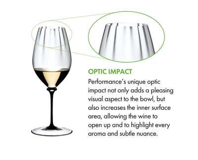Riedel Fatto A Mano Performance Riesling - Black Stem/Clear Base