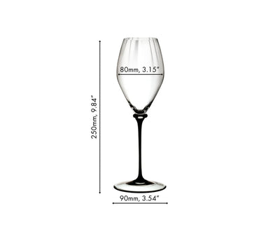 Riedel Fatto A Mano Performance Champagne - Black Stem/Clear Base