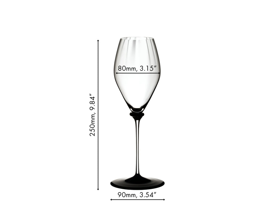 Riedel Fatto A Mano Performance Champagne - Black Base/Clear Stem