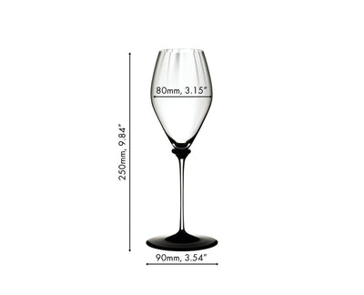 Riedel Fatto A Mano Performance Champagne - Black Base/Clear Stem