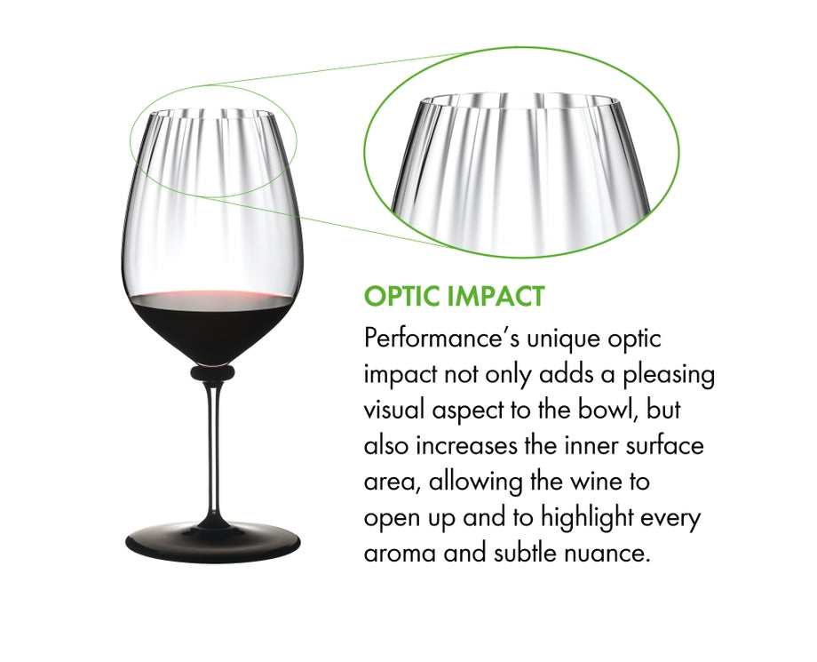 Riedel Fatto A Mano Performance Cabernet/Sauvignon - Black Base/Clear Stem