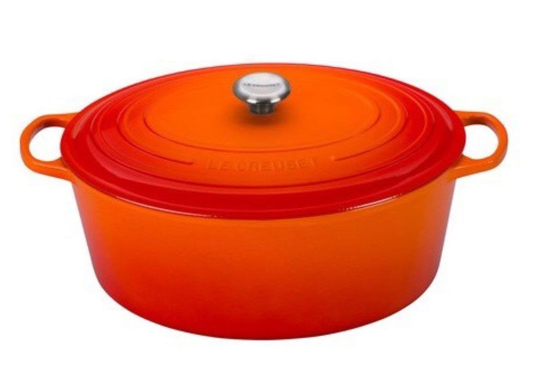 Le Creuset Signature 6.75 Quart Oval Enameled Cast Iron Dutch Oven - Flame