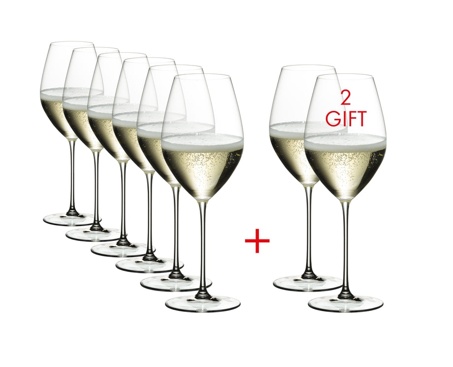 Riedel Veritas Champagne Value Set, Buy 6 Get 8
