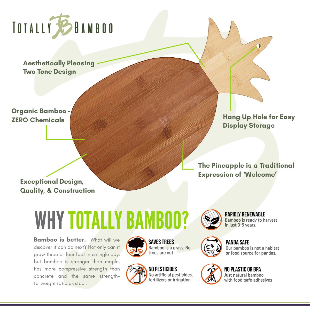 Totally Bamboo Pineapple Board