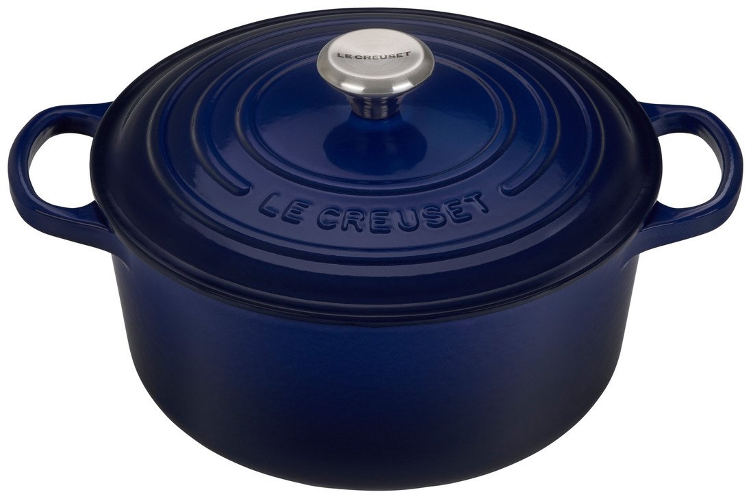 Le Creuset Signature 5.5 Quart Round Enameled Cast Iron Dutch Oven - Indigo