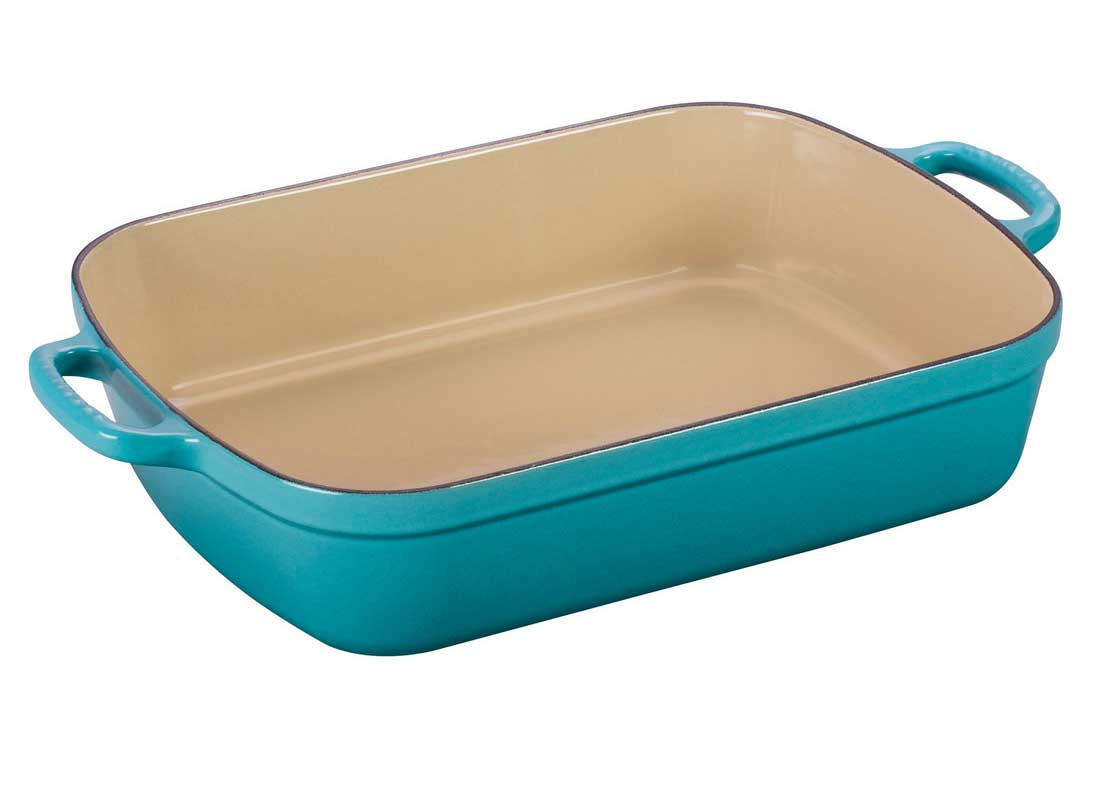 Le Creuset 5.25 Quart Enameled Cast Iron Signature Rectangular Roaster - Caribbean