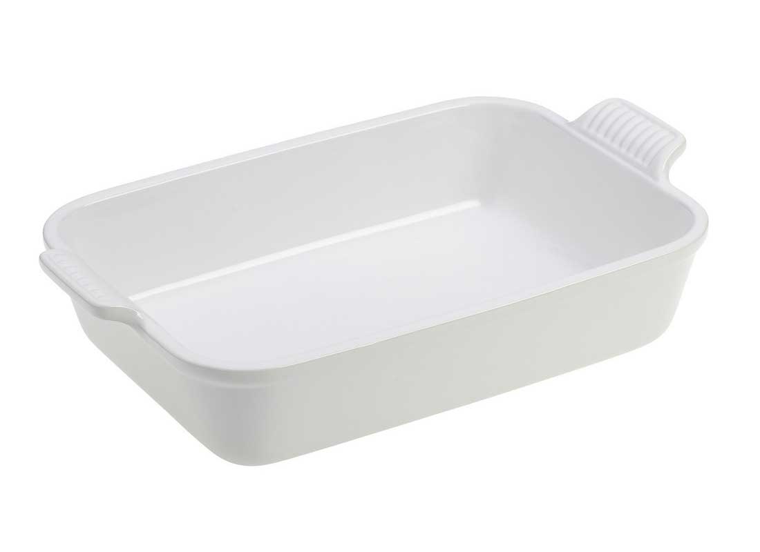 Le Creuset 4 Quart Heritage Stoneware Rectangular Dish - White