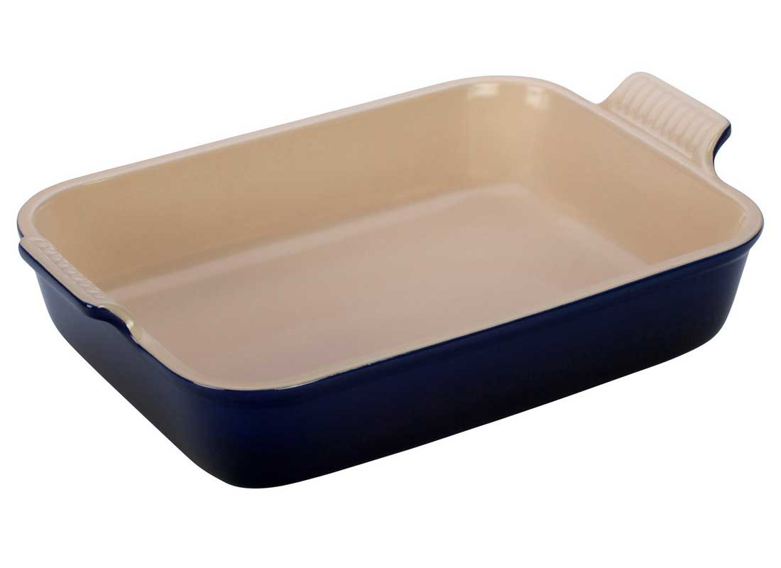 Le Creuset 4 Quart Heritage Stoneware Rectangular Dish - Indigo