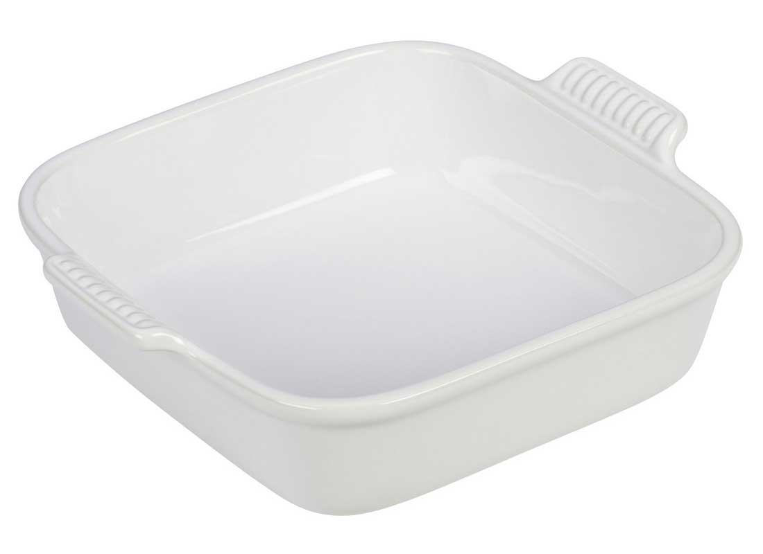 Le Creuset 3 Quart Heritage Stoneware Square Dish - White