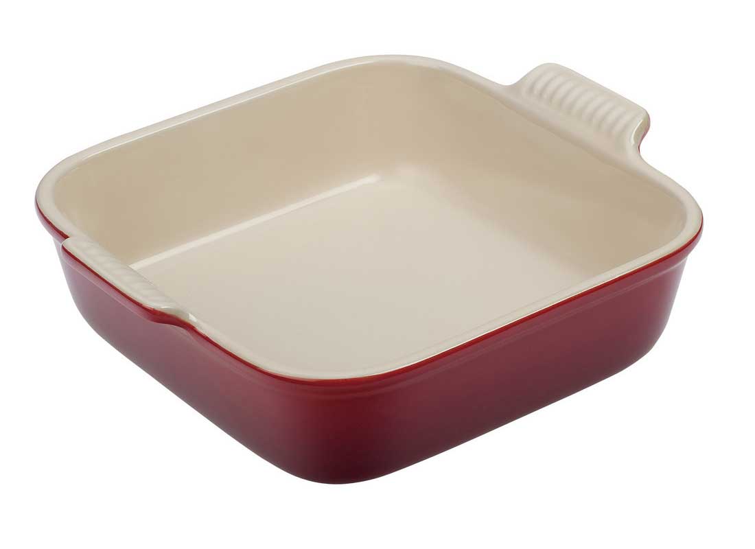 Le Creuset 3 Quart Heritage Stoneware Square Dish - Cerise