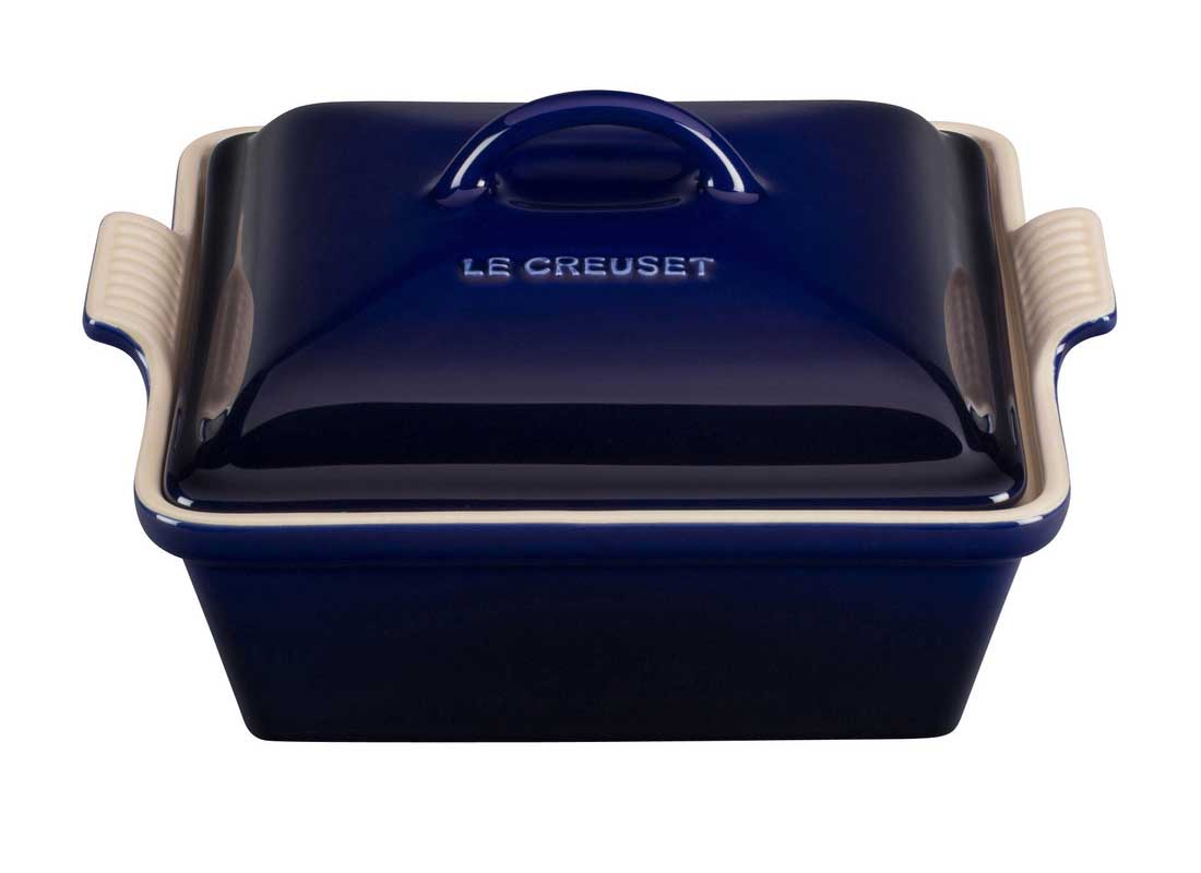 Le Creuset 2.5 Quart Heritage Covered Square Stoneware Casserole - Indigo