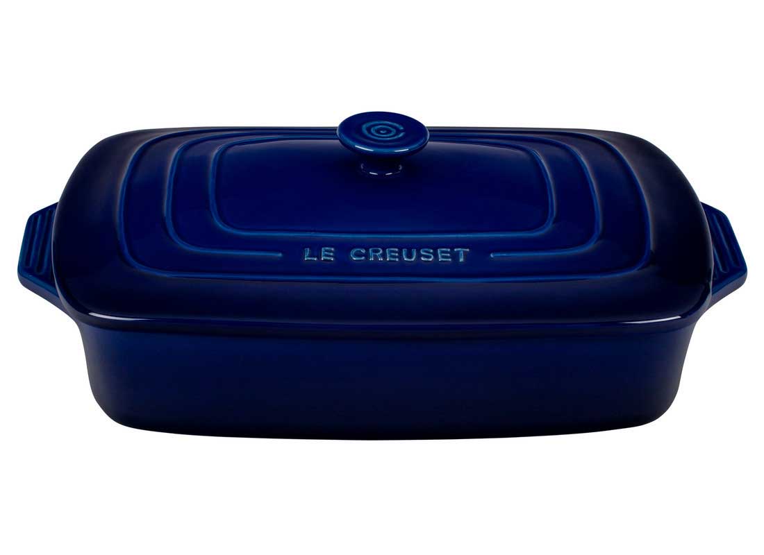 Le Creuset 3.5 Quart Covered Rectangular Stoneware Casserole - Indigo
