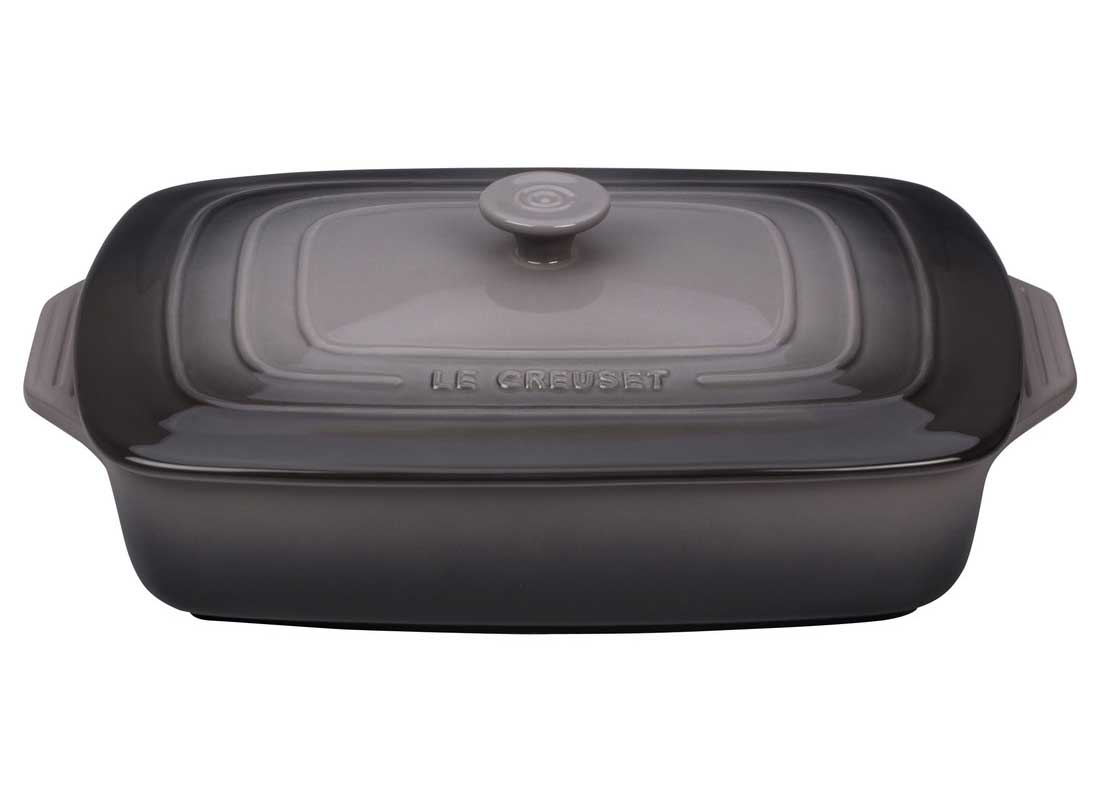 Le Creuset 3.5 Quart Covered Rectangular Stoneware Casserole - Oyster