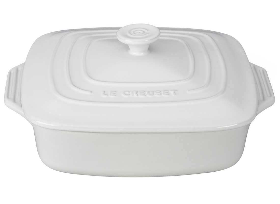 Le Creuset 2.75 Quart Covered Square Stoneware Casserole - White