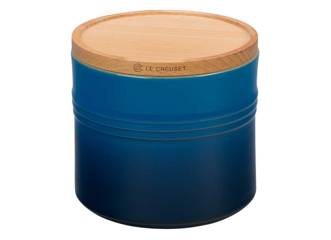 Le Creuset 1.5 Quart Stoneware Storage Canister w/Wood Lid - Marseille