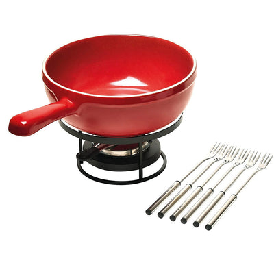 Emile Henry 2.6 Quart Flame Cheese Fondue Set - Burgundy