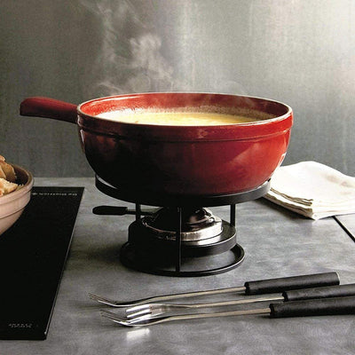 Emile Henry 2.6 Quart Flame Cheese Fondue Set - Burgundy