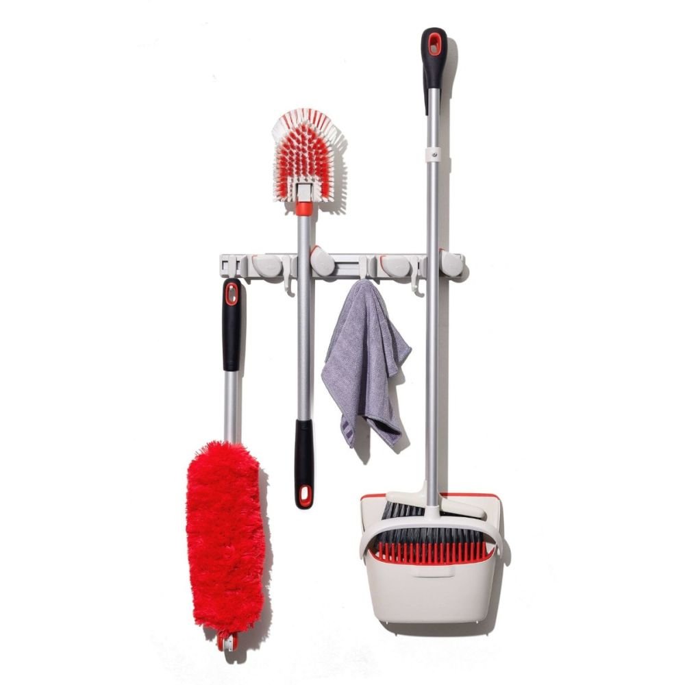 OXO Good Grips Wall-Mounted Mop & Broom Organizer