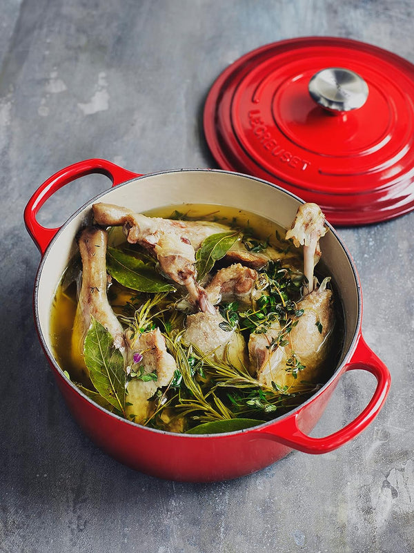 Le Creuset 5-teiliges Signature Kochset – 5,5 Qt Dutch Oven, 1,75 Qt Topf & 9" Pfanne In Cherry
