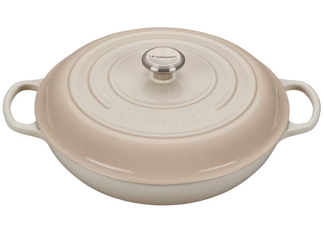 Le Creuset 5 Quart Signature Cast Iron Braiser - Meringue