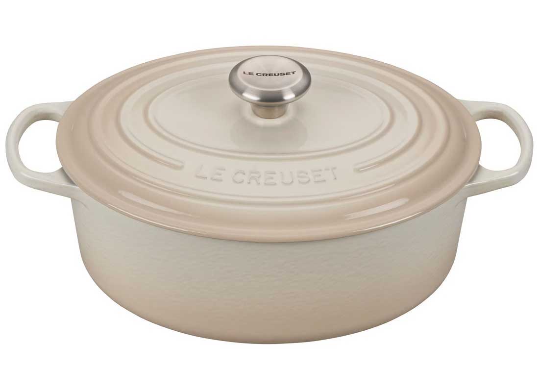 Le Creuset Signature 9.5 Quart Oval Enameled Cast Iron Dutch Oven - Meringue