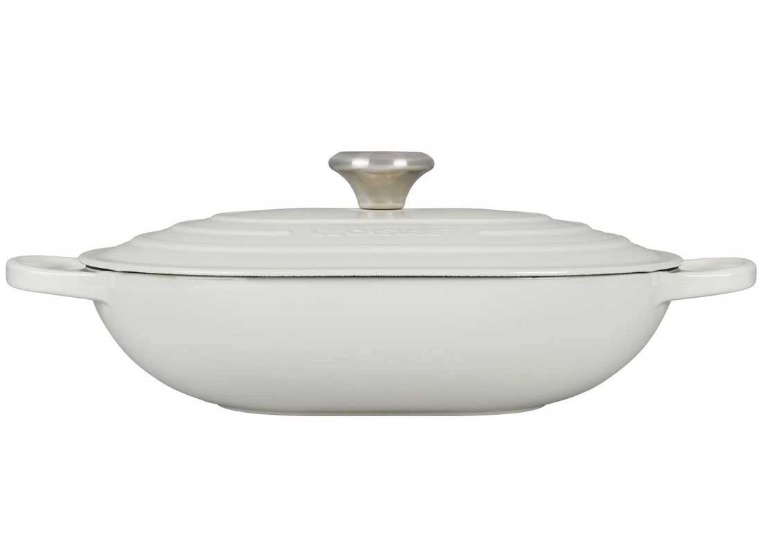 Le Creuset 3.75 Quart Signature Oval Enameled Cast Iron Casserole - White