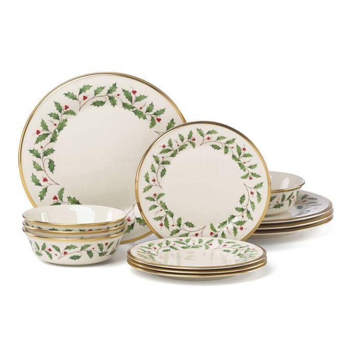 Lenox Holiday 12-Piece Dinnerware Set with All Purpose Bowl