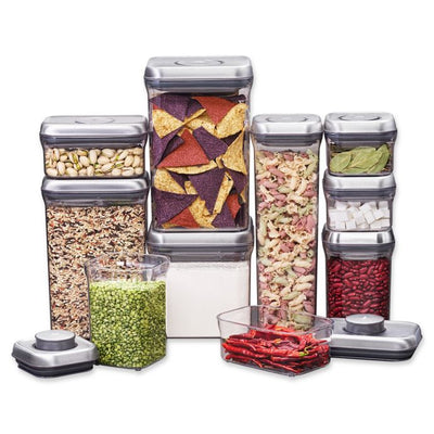 OXO Good Grips 10-Piece Food Storage Pop Container in Stainless Steel