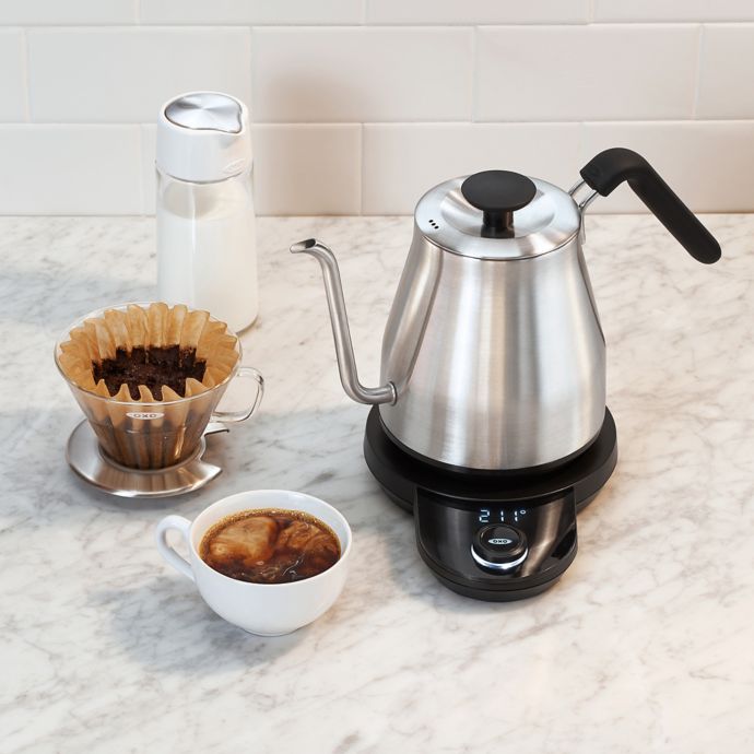 OXO Brew Adjustable Temperature Kettle, Electric, Clear & Brew Single Serve  Pour-Over Coffee Maker