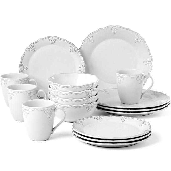 Lenox French Carved Scalloped 16-Piece Dinnerware Set