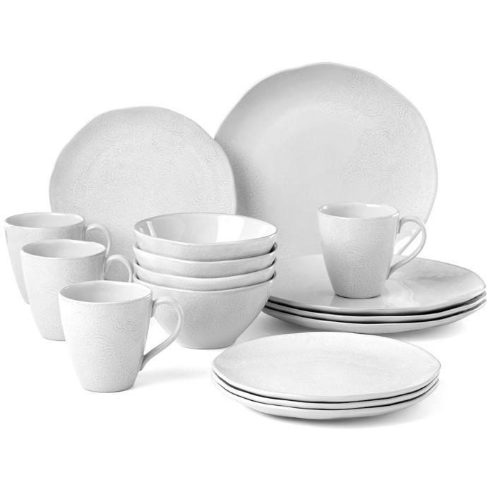 Lenox French Carved Flower 16-Piece Dinnerware Set