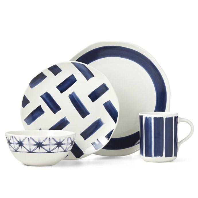 Lenox Painted Elements Indigo Brushed 16-Piece Dinnerware Set