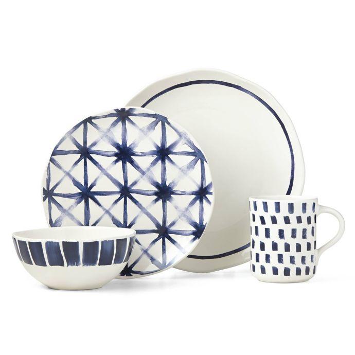 Lenox Painted Elements Indigo Sketch 16-Piece Dinnerware Set