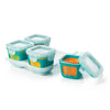 OXO Tot 4 oz. Glass Baby Food Storage Blocks with Silicone Sleeves in Teal (Set of 4)