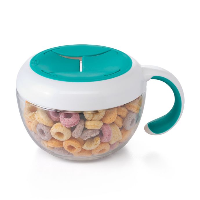 OXO Tot Flippy Snack Cup with Travel Cover in Teal - Loft410
