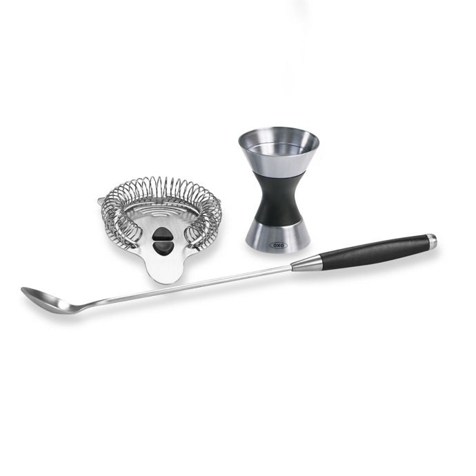 OXO Good Grips 3-Piece Stainless Steel Strain and Stir Cocktail Set in -  Loft410