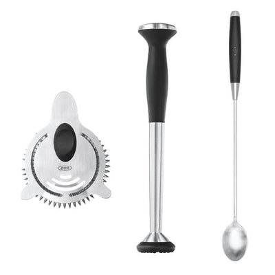 OXO Good Grips 3-Piece Stainless Cocktail Essentials Set in Silver