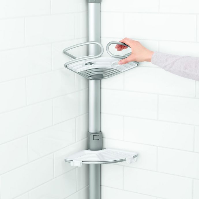 Tension Shower Caddy Stainless Steel And Anodized Aluminum