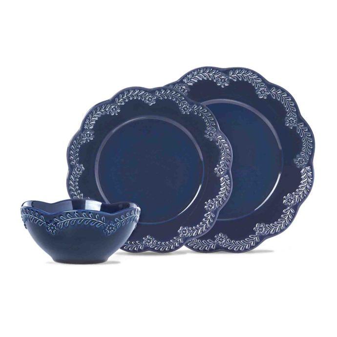 Lenox Chelse Muse Floral Navy 12-Piece Dinnerware Set