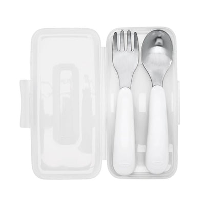 OXO Tot On the Go Fork and Spoon Set with Travel Case in Pink