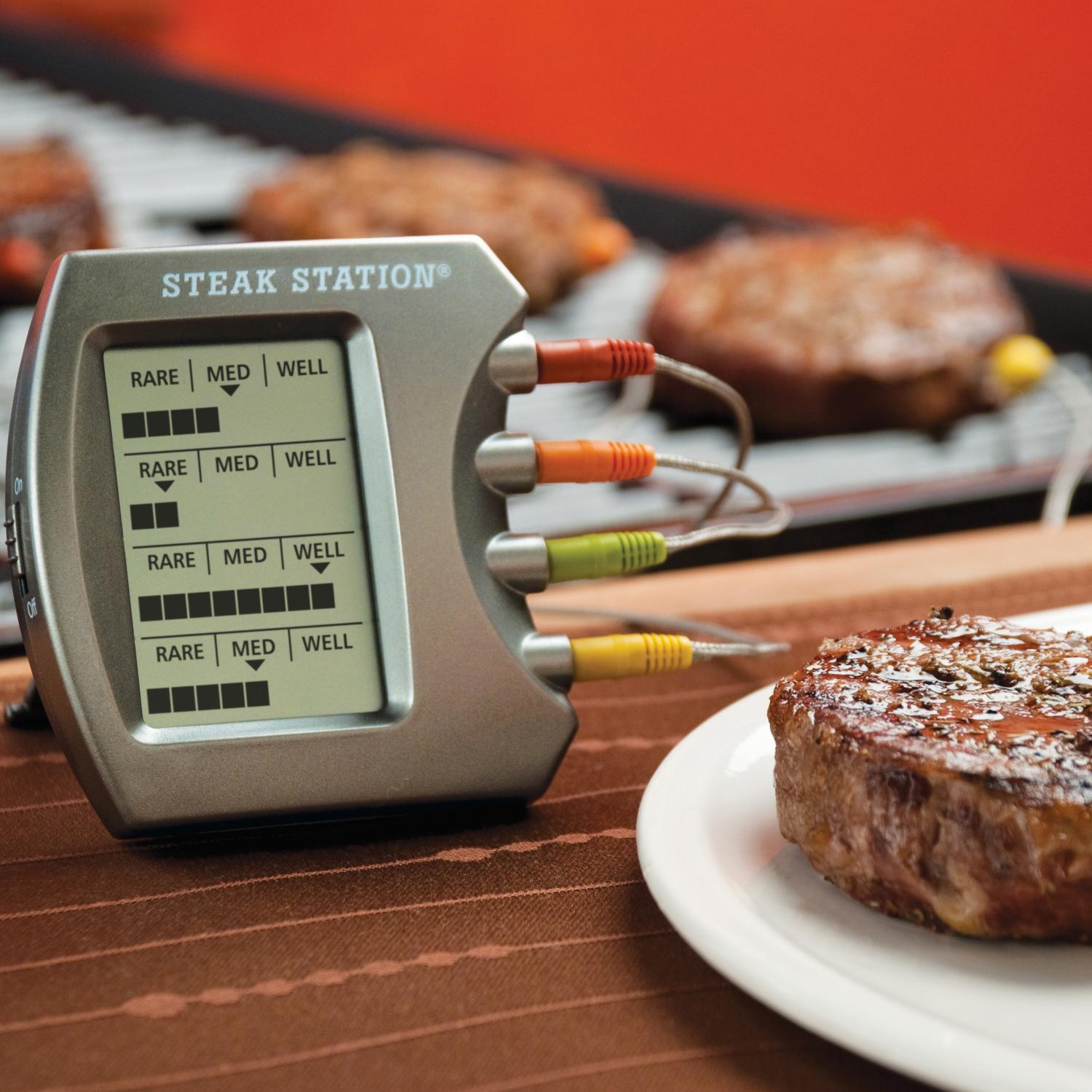 Charcoal Companion Steak Station Digital Meat Thermometer With Four Probes