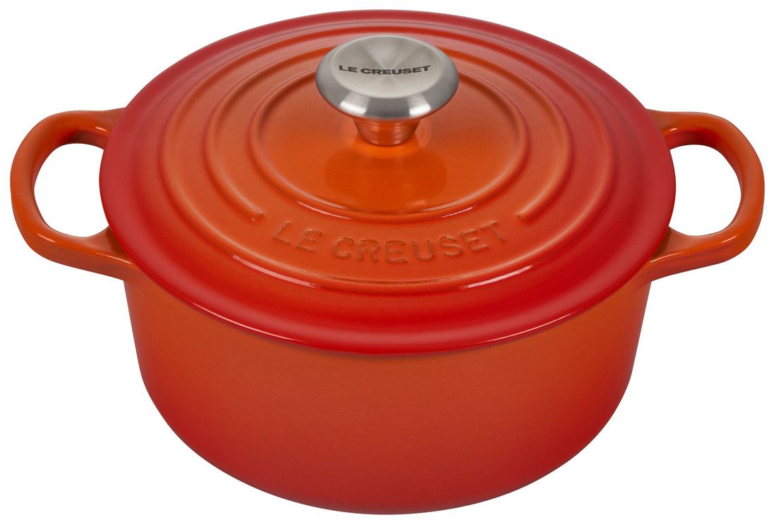 Rare! Le Creuset Mini Cast Iron Round Dutch Oven - 0.3 Qt - Flame