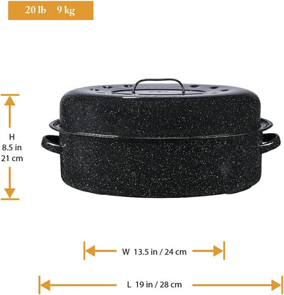 Granite Ware 19 in. Covered Oval Roaster w/Lid