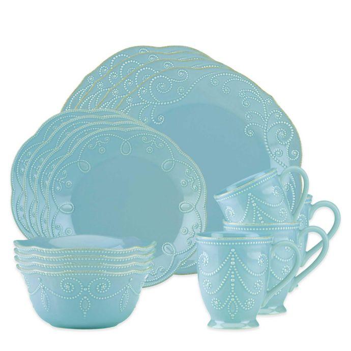 Lenox French Perle 16-Piece Dinnerware Set in Robin's Egg