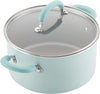 Rachael Ray Create Delicious Nonstick Cookware Pots and Pans Set, 13 Piece, Light Blue Shimmer